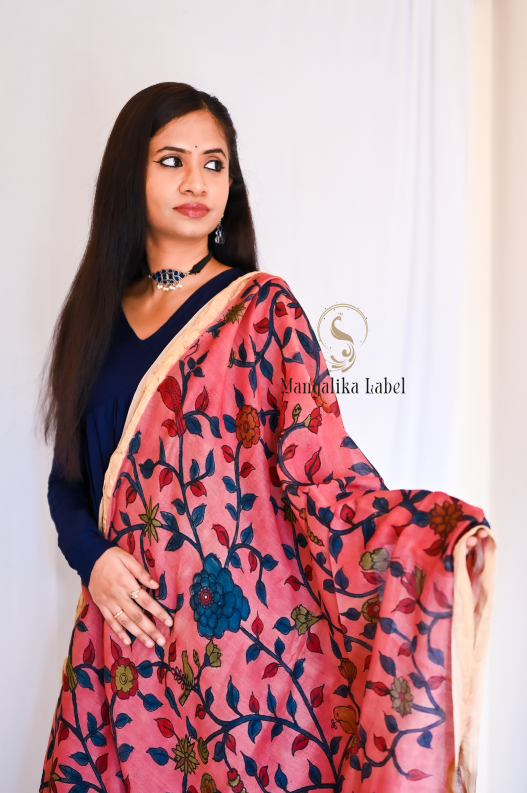 Detailed Kalamkari artwork and motifs
